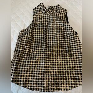 Black and gold plaid shell